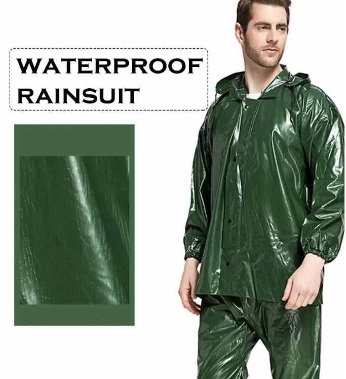 Lightweight raincoat pants set for cycling, travel and outdoor rain protection